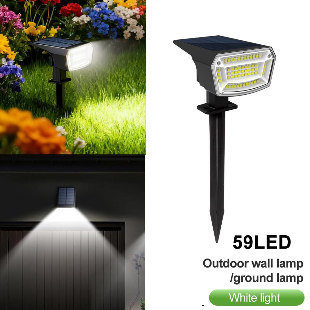 

59LEDs Solar Powered Landscape Lights Solar Spot Lights Outdoor Waterproof 3 Modes Solar Flood Wall Lights Garden Yard Garage
