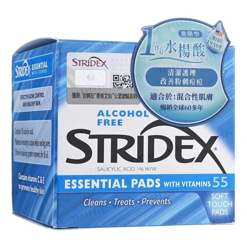 STRIDEX Essencial com Vitaminas Ácido Salicílico 1% Almofadas de Toque Suave