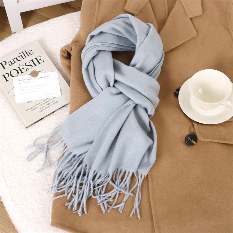 

30*180см Роскошный Однотонный Зимний Теплый Женский Шарф Утолщенная Кашемировая Шаль Уличные Кисточки Пашмина Хиджаб Обертывание Ветрозащитный Фуляр 30x180cm