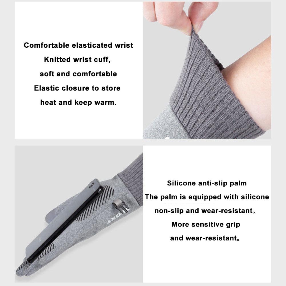 Autumn Winter Warm Men's Gloves Outdoor Cycling Sports Waterproof Touch Screen Glove For Men Women Plush Warm Slip-Proof Gloves