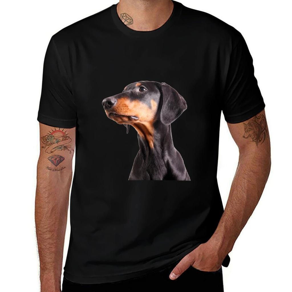 doberman pinscher TShirt Gym Wear Breathable Short Sleeve Tee