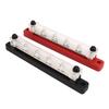 2PCS Battery Bus Bar Black Red DC12V to 48V 150A M6 Terminal 6 Stud for RV Car Ship Yacht Power Syst