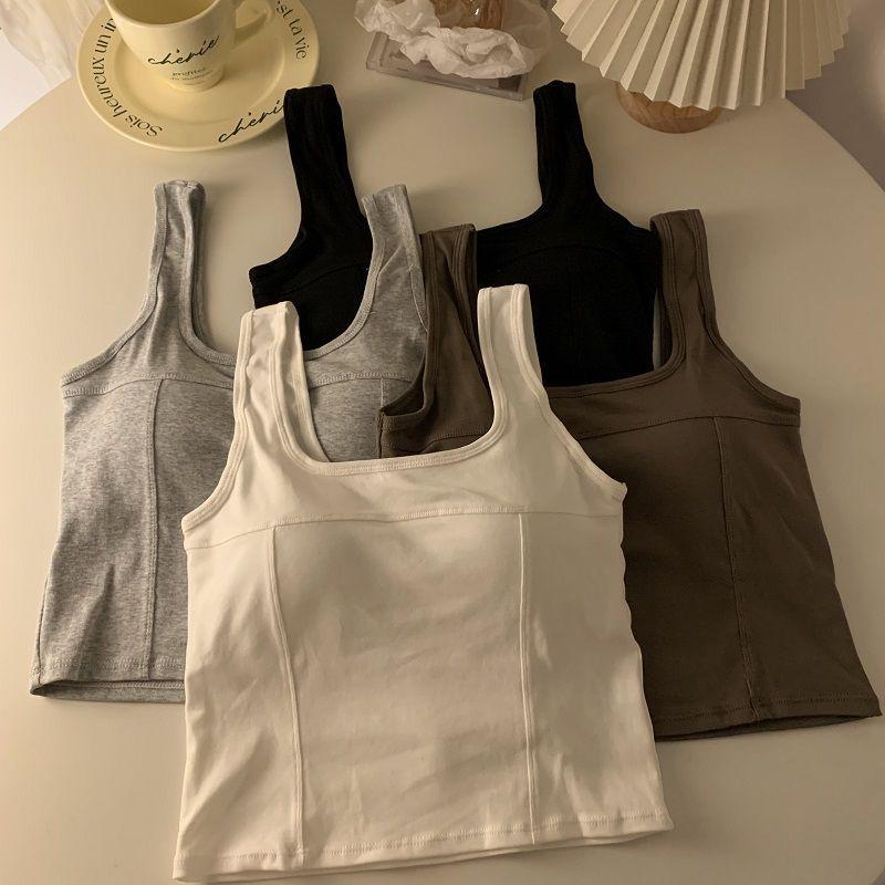 Women Bras Tank Vest Solid Long Underwear For Girls Casual Bras Solid Simple Lingerie Inner Tops Street Wear