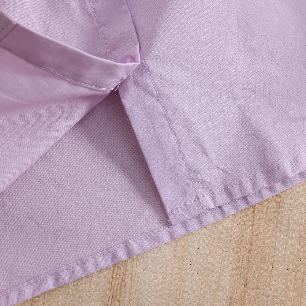 Bluză mov cu mâneci lungi pentru fetițe, cu broderie iepuraș, guler Peter Pan, primăvară-toamnă, îmbrăcăminte copii 2-6 ani