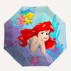 The Little Mermaid Ariel & Flounder Automatic Open/CloseUmbrella-CuteUmbrella with Cute Design, Portable 3-Fold Compact Umbrella for Men & W
