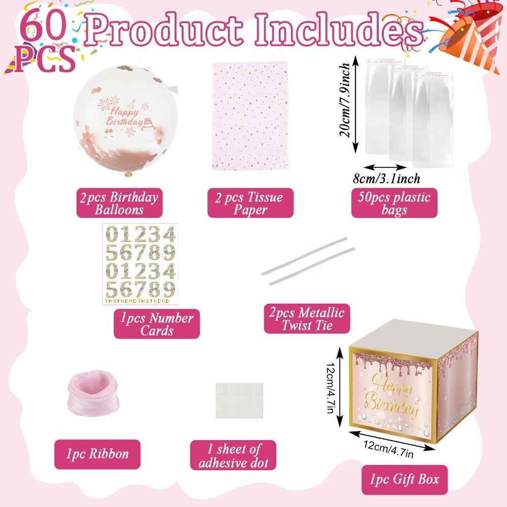 Party Decorations Folding Bounce Gifts Box Happy Birthday Pop Up Explosion Surprise Jumping Box with Confetti