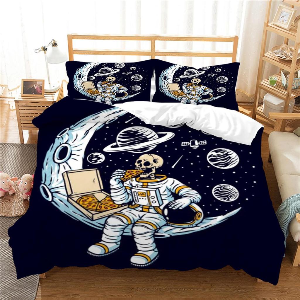 Sengetøy Trekk Hodeskalle Stil Dynetrekk Sett Hodeskalle Hjemmetekstiler Design Sengesett Polyester Sengedekke Gutt Jente Enkeltstørrelse Sengetøysett