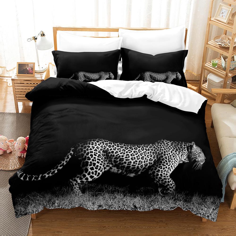 Leopard Pattern Bedding 3D Digital Printing Leopard Three-Piece Set