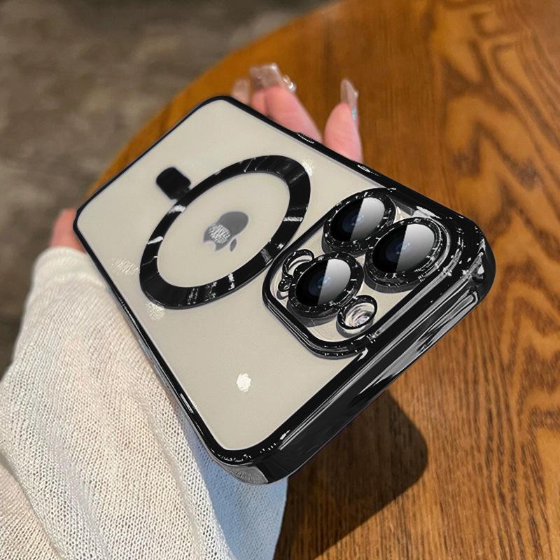 Man Luxury Plating Magnetic For Magsafe Case For iPhone 15 14 13 12 11 Pro Max 15 Plus Magnetic Wireless Charge Shockproof Cover