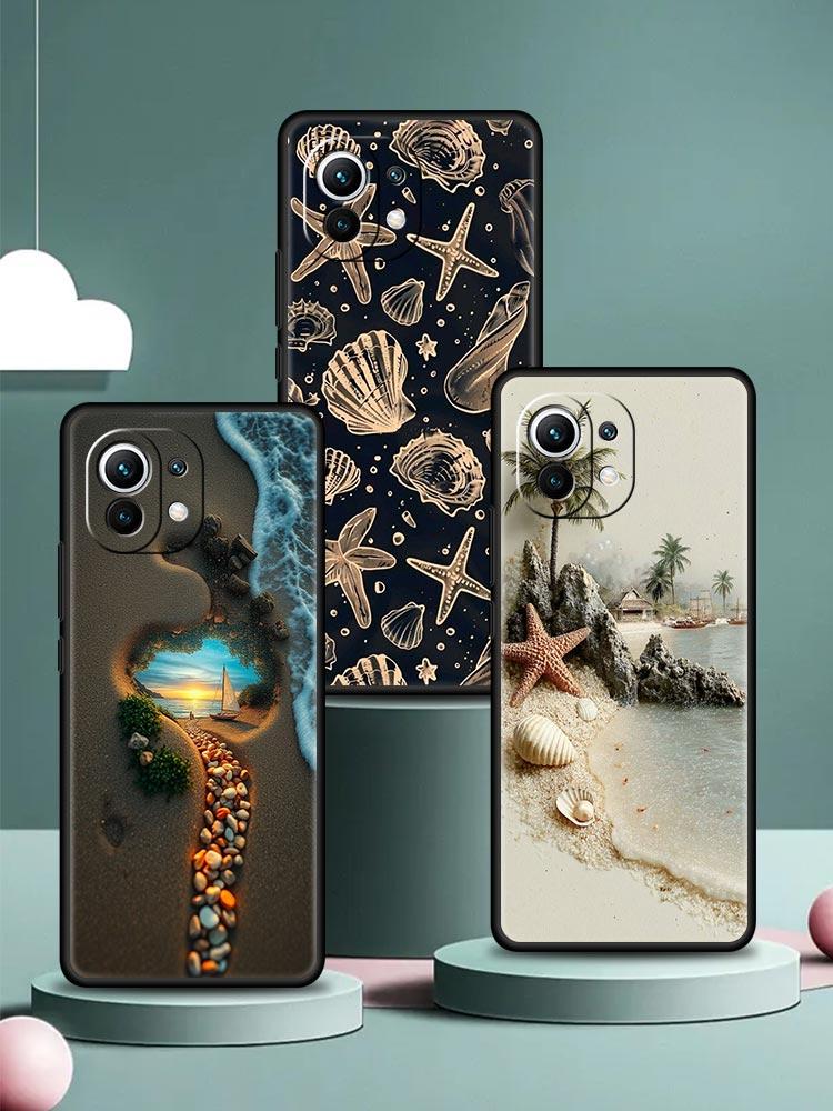 Ocean Coastal Seashell Seaweed Phone Case Cover for Xiaomi Mi 17 15 14 13 12 11 Ultra 15T 14T 13T 12T 11T Pro Lite 5G Soft TPU