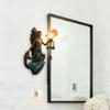 Mermaid Wall Sconce Vintage Resin LED Lamp for Bedroom Living Room Warm Glow Fantasy Decor Unique Gift for Ocean & Mythical Lovers