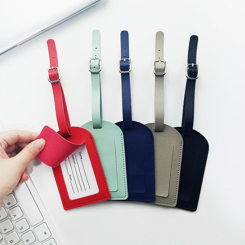 Metal Buckle Boarding Pass and PU Leather Luggage Tag with Hot Stamped Paper Card