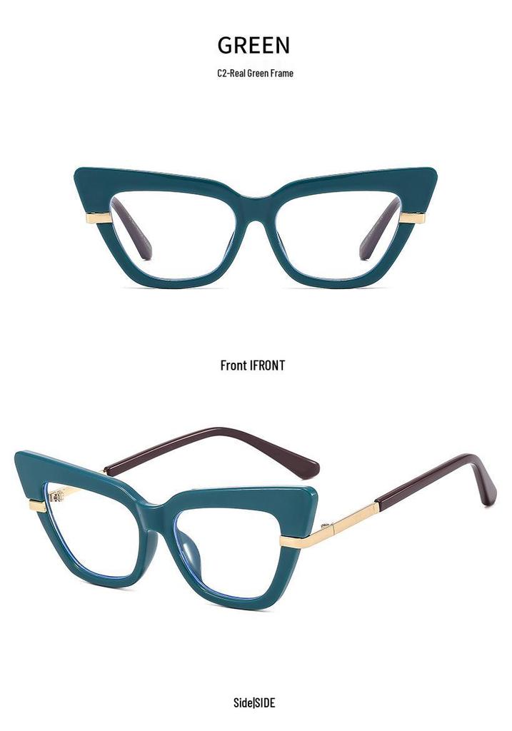 2025 Cross Cat Eye Glasses: Anti-Blue Light European & American Frames, Internet Celebrity Style, Bare Face Optical Design