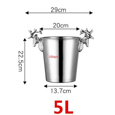 wine beer Cocktail cooler bucket black Gold Ice Bucket Beer Stainless Steel Wine Ice pail Cooler Box Bucket barrel KTV Bar tool