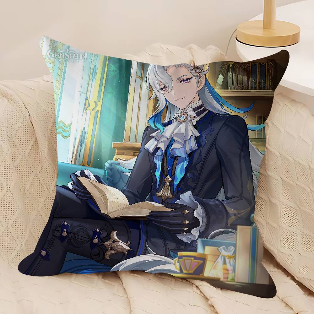 Neuvillette Genshin Impact Pillow Case Removable Washable Cushion Cover – All-Season Soft Linen