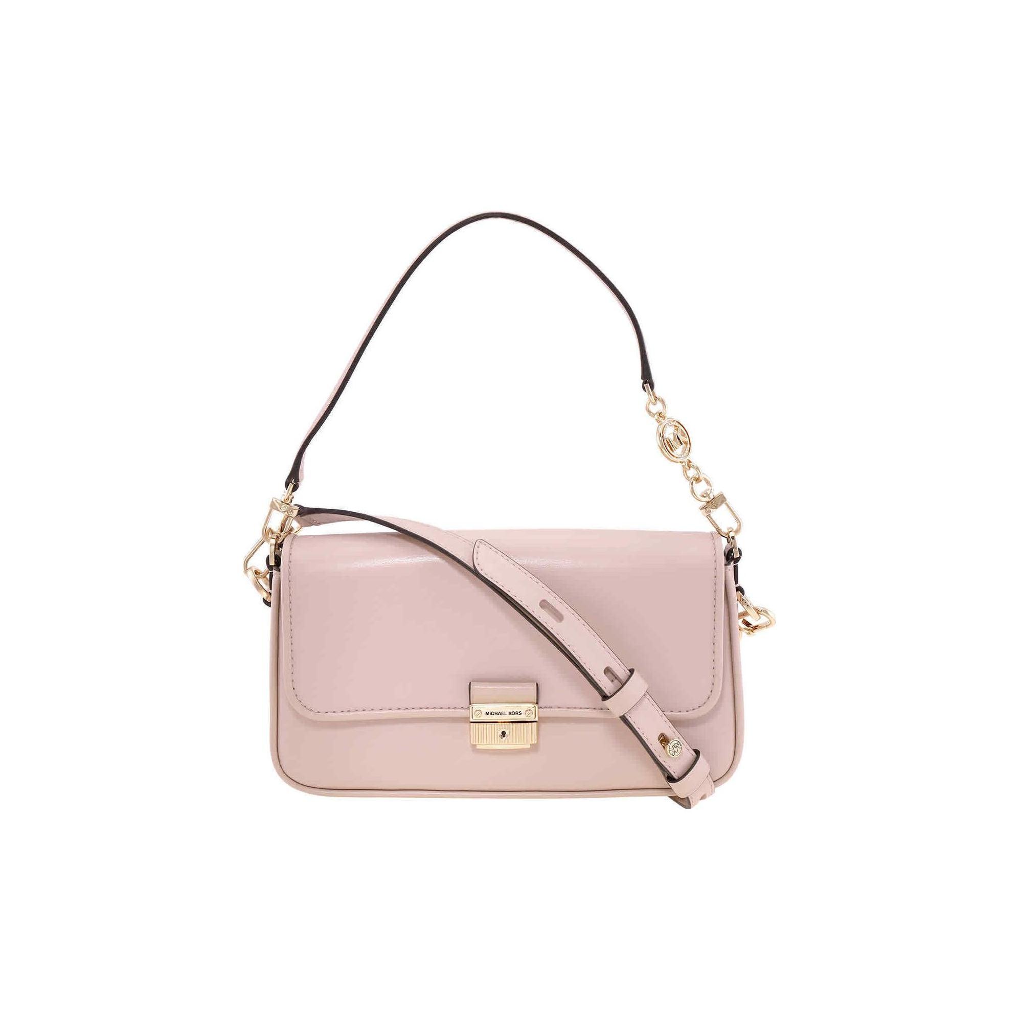 

Michael Kors Bradshaw French Minimalist Solid Color Flap Vintage Leather Underarm Bag Baguette Shoulder Bag Women bags Nude-Pink 30S1G2BL1L-187 Basic Set (Bag+Dust Bag)