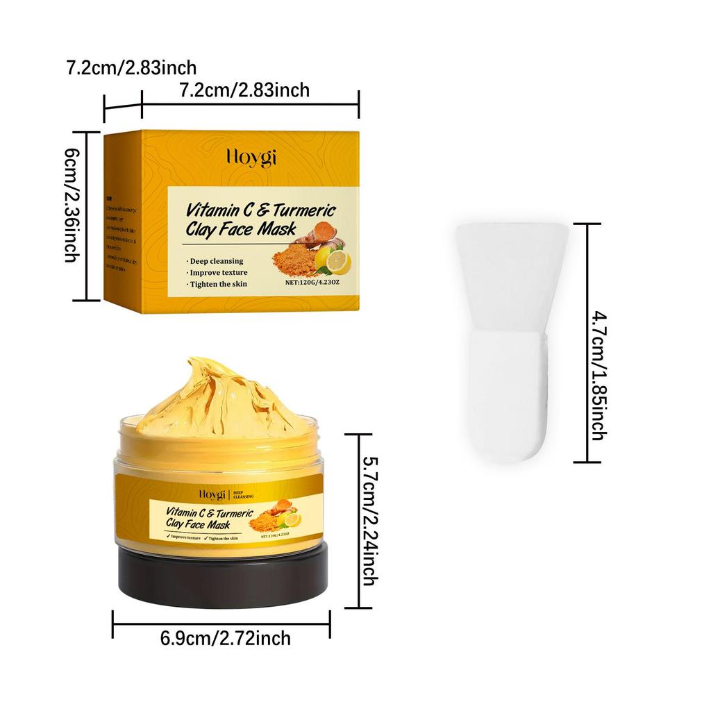 Hoygi Exfoliating Facial Mask Turmeric Exfoliating Facial Mask Improve Pore Deep Cleaning Facial Mask Apply