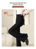 Women's High Waist Slimming Black Flared Suit Pants with Plus Velvet for Autumn/Winter 2025