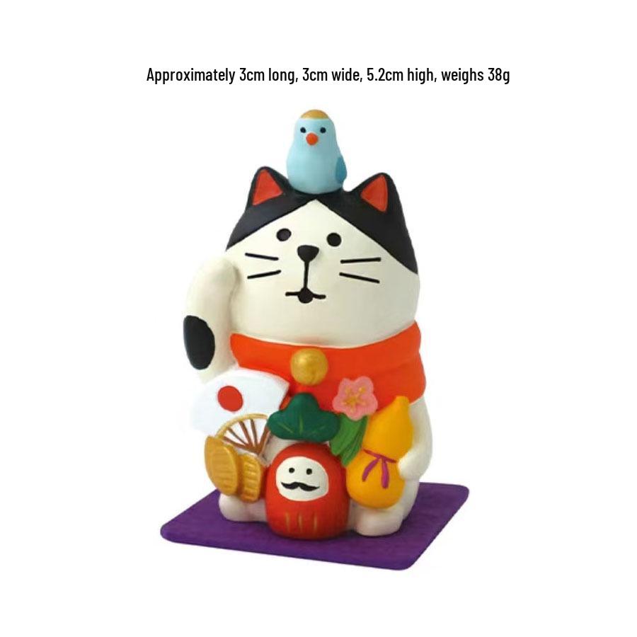 Lucky Cat Feng Shui Ornament for Home, Office, Car, or Store Decoration