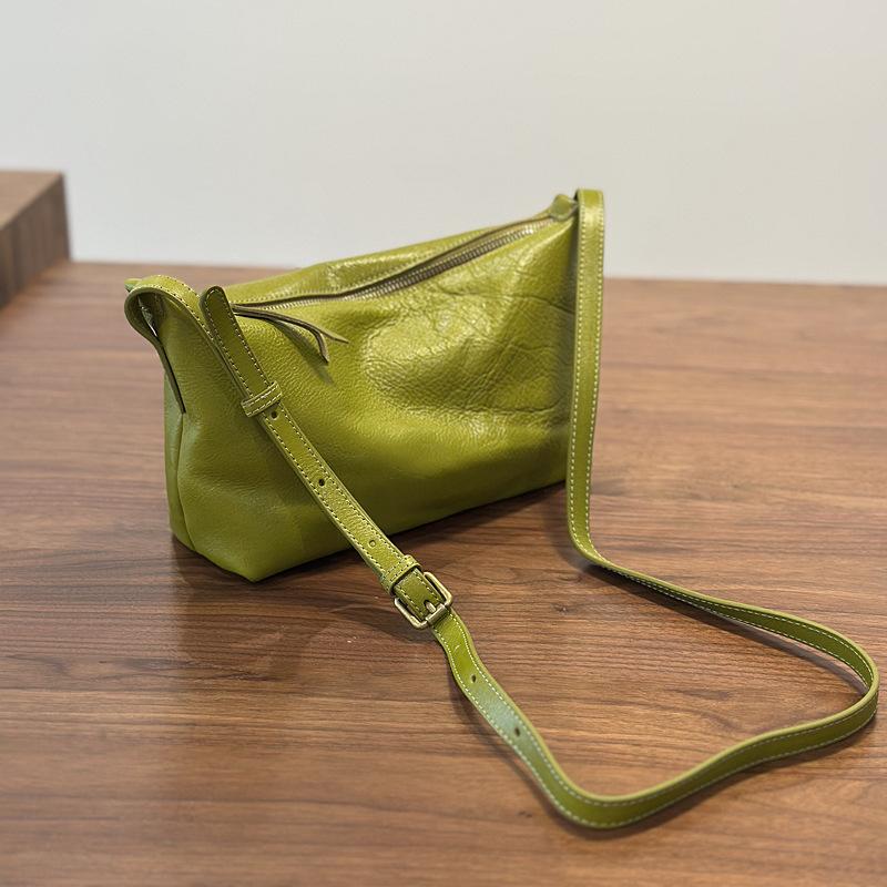 2025 Genuine Leather Versatile Small Bag, Top Layer Cowhide Crossbody Bag, Lightweight Dumpling Bag, Shoulder Bag