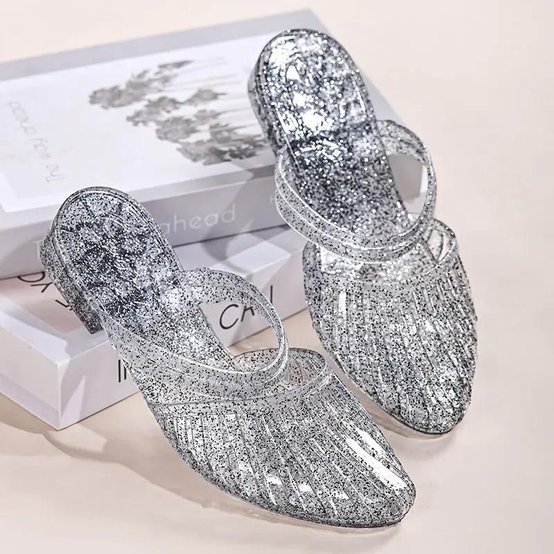 Fashion With Heel Women's Slippers and Ladies Sandals Outside Shoes New Fashion Slip-resistant Slides 2025 Luxury Unique Shoe H Sandal