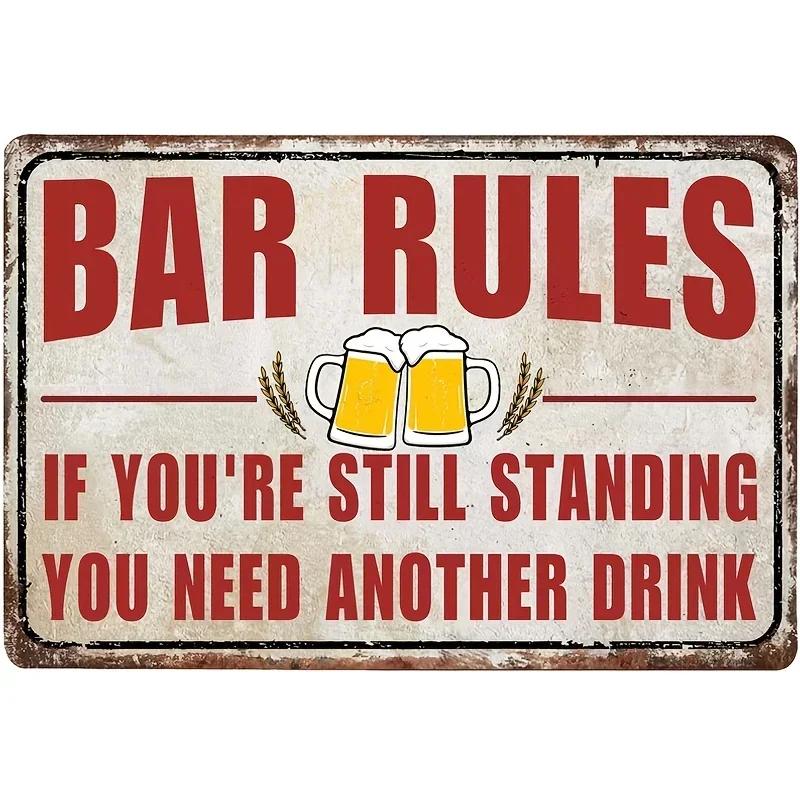 FJ Vintage Bar Signs Bar Decor Funny Bar Open Metal Signs for Home Bar Man Cave Decor Signs 20x30 Cm Retro Bar Metal Iron Signs