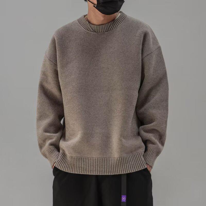 Herren-Strickpullover mit schmaler Passform und Rundhalsausschnitt – Herbst-/Winterkollektion 2024