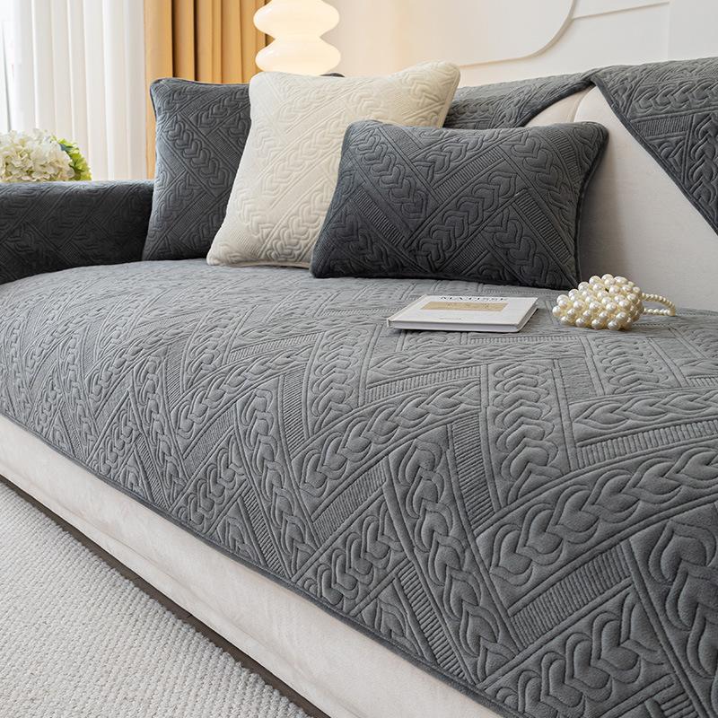 

Современный диван-полотенце, однотонные чехлы для дивана для гостиной, весенне-осенний чехол для дивана, плотный плюшевый, мягкий и гладкий, противоскользящий 70X70cm 1pc