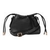 A.P.C Solid Color Minimalist Fashion Smooth Drawstring Leather Shoulder Crossbody Clutch Women bags Black PUAAT-F61582