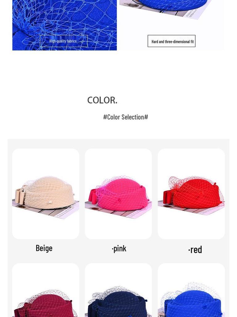 Cappello Pillbox in Feltro di Lana con Temperamento Europeo e Americano: Cappello da Stewardessa Jazz Retrò Autunno/Inverno in Stile Britannico.
