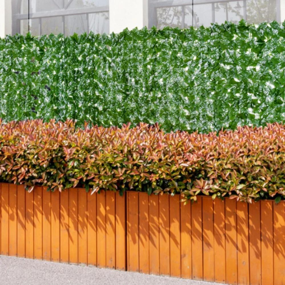 50X100cm Artificial Flowers Leaves Fence Removable Outdoor Garden Decoration Hedge Privacy Protection Green Leaf Flower Wall