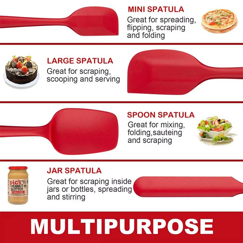 Non-Stick Silicone Cream Spatula Set Pastry Scraper Spoon Butter Spreader Jar Blender Heat-Resistant Spatulas For Kitchen Baking