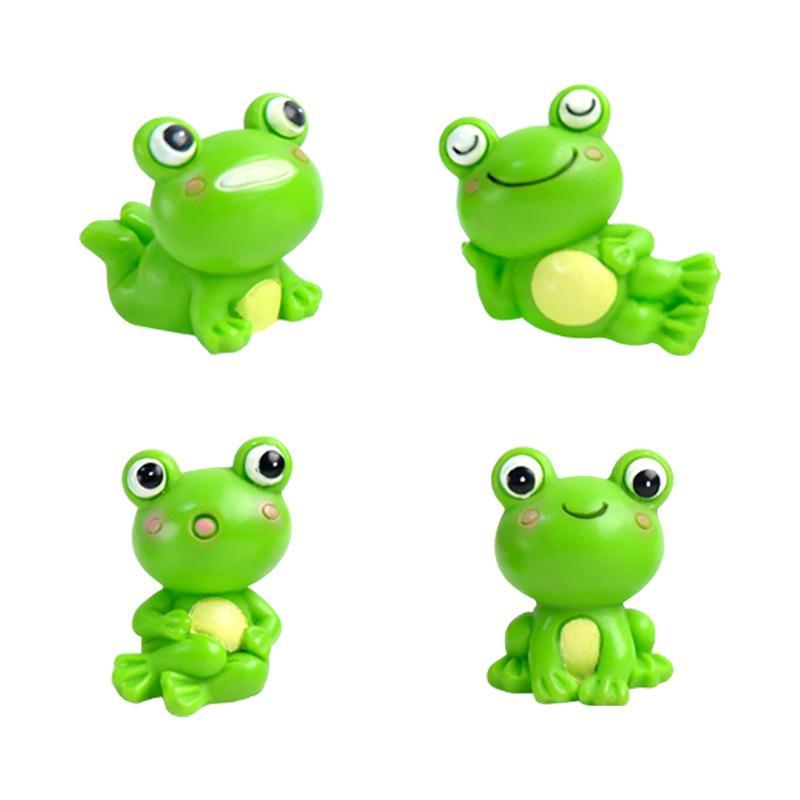 New Resin Frog Miniature Car Ornaments Miniatures Animal Frog Resin Cute Frog Action Figure Micro Landscape Cartoon