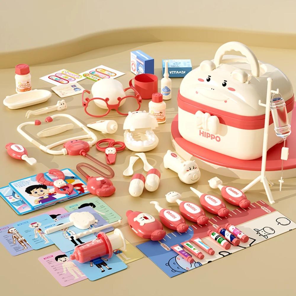 58Pcs Medical Toy Kids Doctor Pretend Play Kit, Pretend Play Set with Stethoscope for Kids Doctor Role Play Dress-Up , Birthday