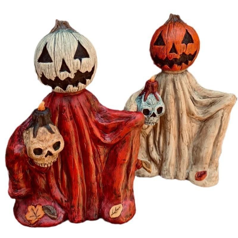 Modern Minimalist Resin Pumpkin Head Wizard Cloak Home Decor Perfect For Halloween Celebrations And Parties