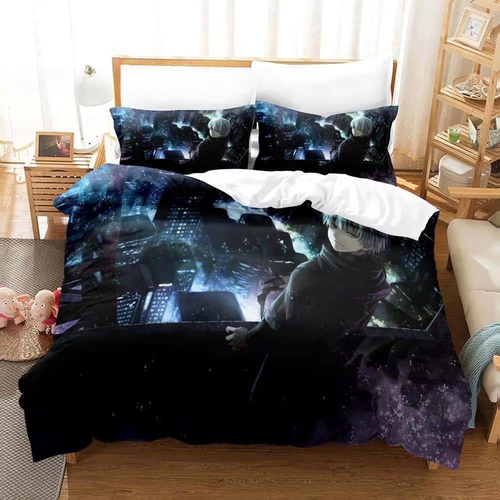 New Home Textiles Tokyo Ghoul Bedding Set Single Twin Full Queen King Size Bed Set Adult Kid Bedroom Duvet cover Sets Anime Bed