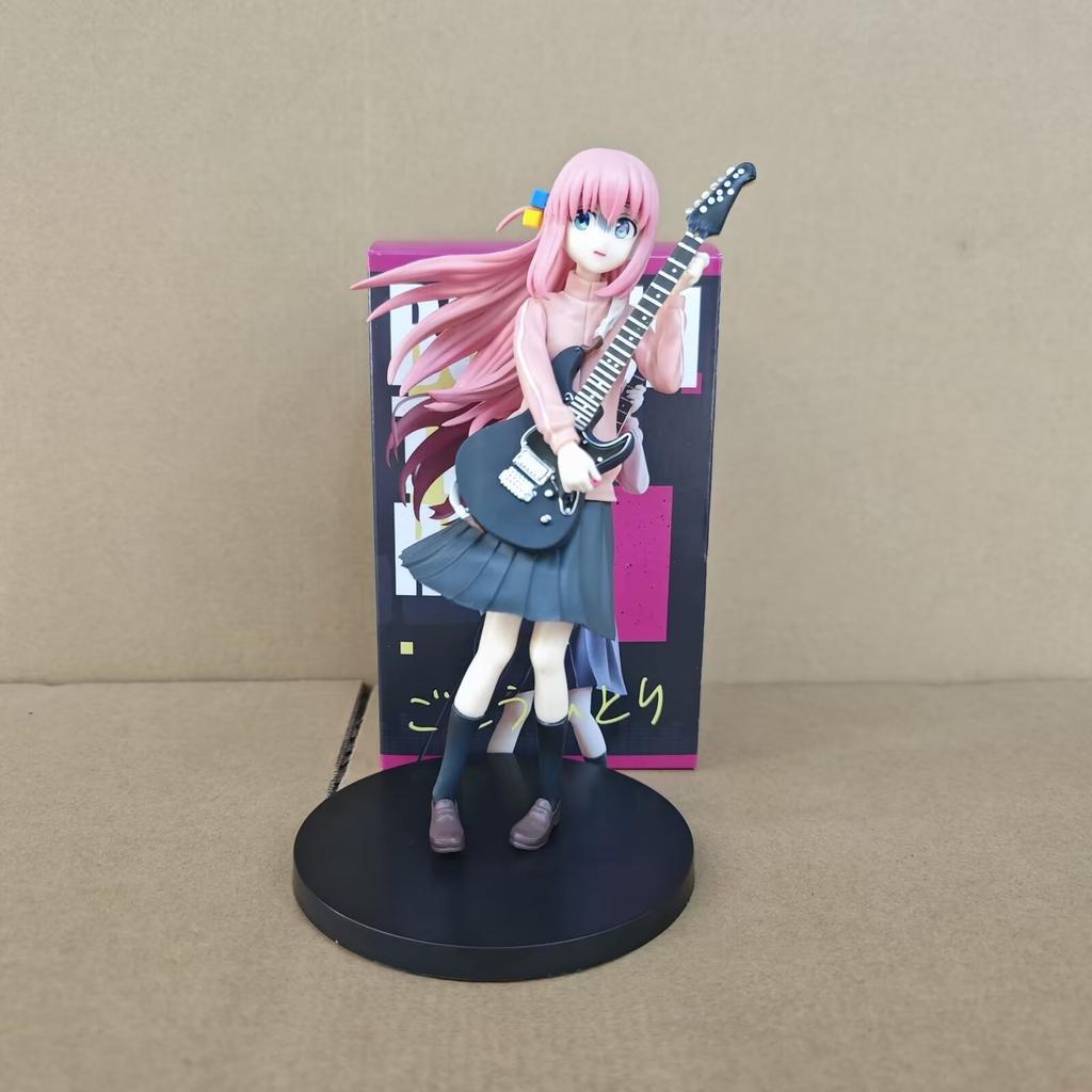 18CM Anime Bocchi The Rock! Gotou Hitori Figure Guitar Performance Scene Model Doll Collection Ornament Action Figure Toy Gift