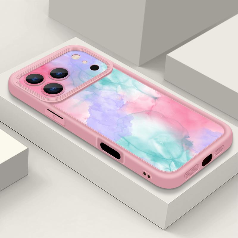 Colorful Marble Case For iPhone 17 Pro Max Case iPhone 16 15 14 13 Pro Max 11 17e 16e Shockproof Bumper Soft Silicone Phone Cover Cases