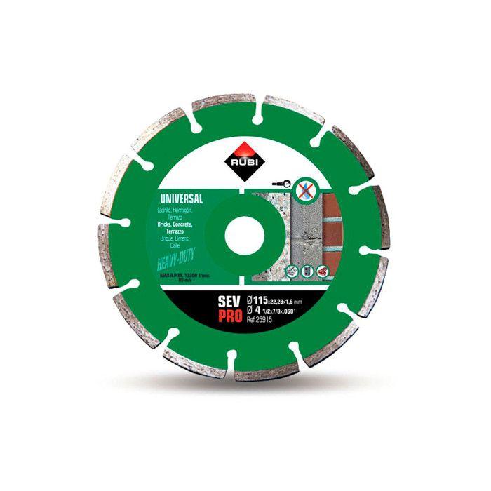 Disque De Coupe - RUBI - SEV PRO (115 Mm) - Matériaux De Chantier - Brique - Béton - Dalle