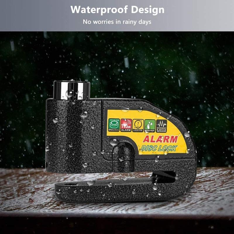 Universal Motorcycle Bike Alarm Disc Brake Lock Motorcycle Anti-Theft Security Wheel Disc Lock Waterproof 110dB Alarm Sound