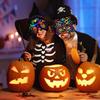 Vintage Halloween Mask Decor DIY Rainbow Scratch Paper Mask Photo Props for Cosplay Halloween Trick or Treat Birthday Party