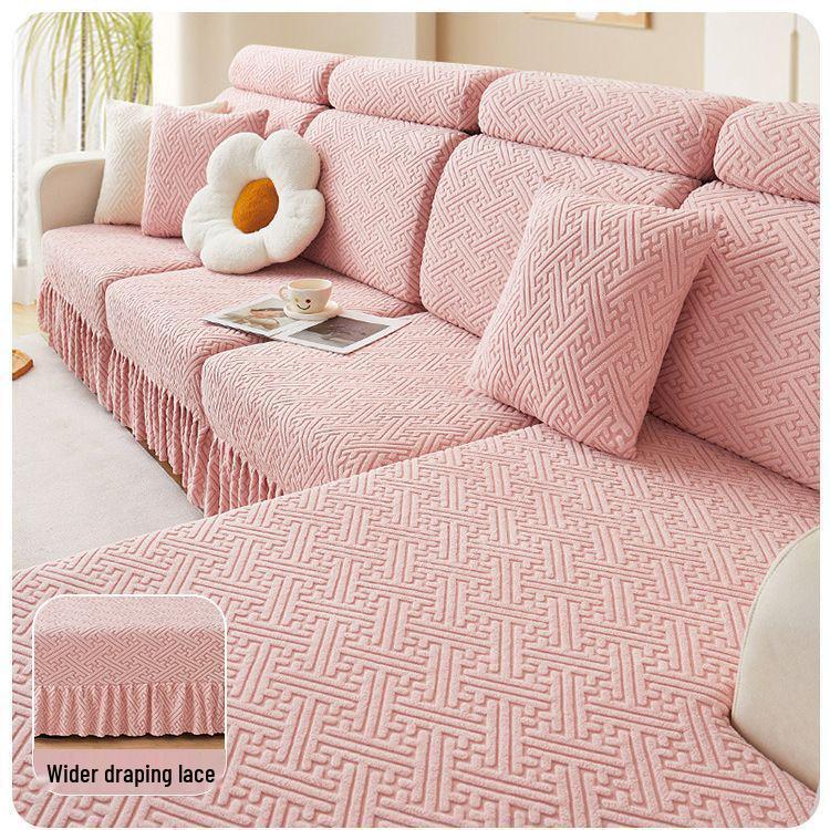 Four Seasons Universal Non-Slip Sofa Cover - Full Wrap, Simple Design for Living Room