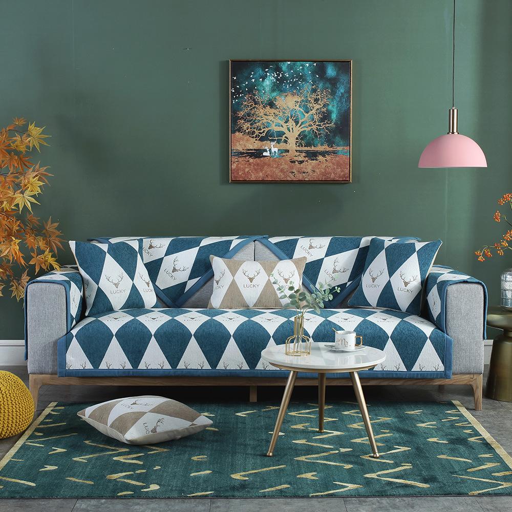 Nordic Small Sofa Cushion Seat Cover Four Seasons Non-Slip General Fabrics Modern Minimalist All-Inclusive Sofa Seat Cover Cover