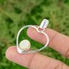 Daughters Day Sale Sterling Silver Oval Mother Of Pearl Stone Wife Heart Pendant