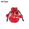 Cartoon Canvas Flower Drawstring Bag New Year Large Capacity Gold Fish Shape Handbag Coin Purse Wedding Candy Bag