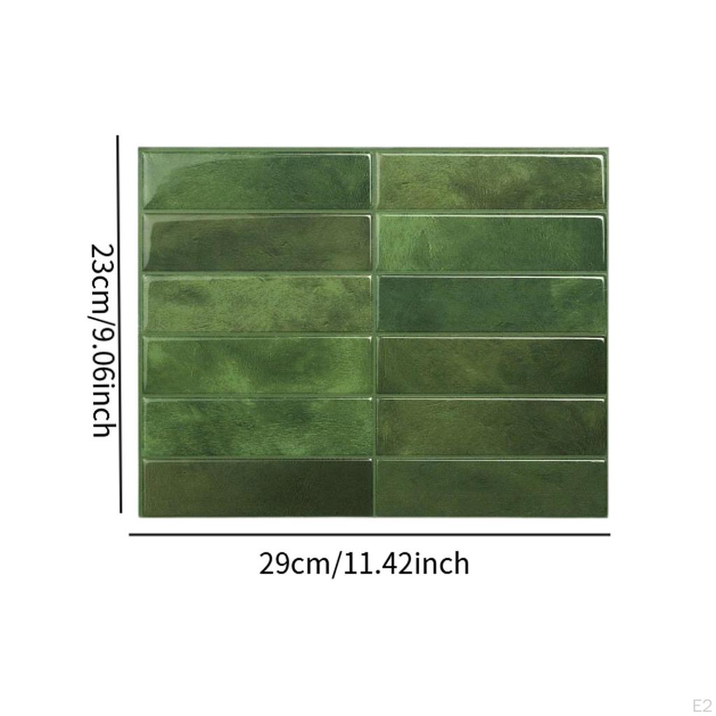 10 Pieces 9 x11.4inch Wall Tiles,Backsplash Tiles, Waterproof Bathroom 3D Thick Peel and Stick ,Self