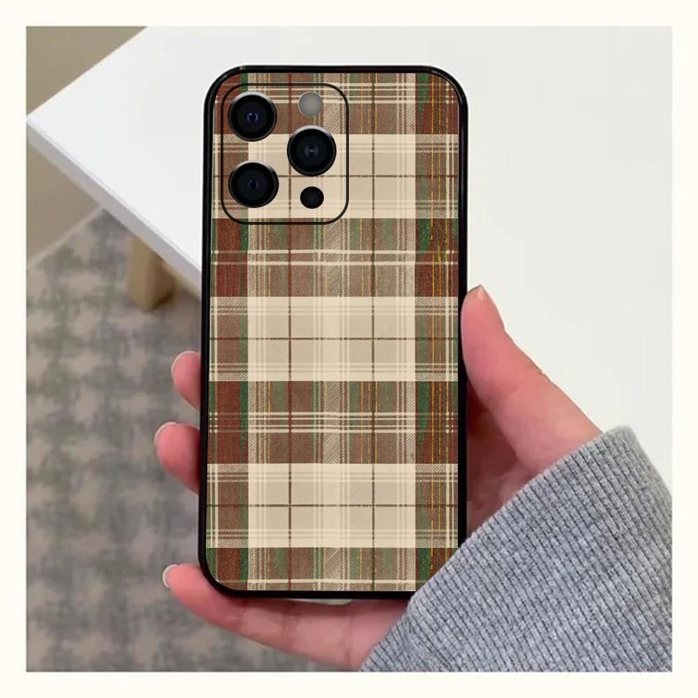 Scottish Plaid Warm Plaid Phone Case For Apple iPhone 15,14,13,12,11,Pro,X,XS,Max,XR,Plus,Mini Soft Black Cover