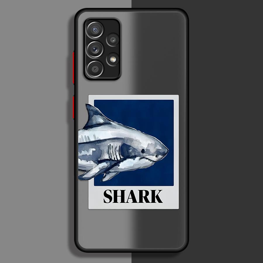 Cartoon Shark Phone Cover Case for Samsung Galaxy A56 A55 A16 A15 A54 A53 A52S A72 A17 A52 A14 A23 A34 A36 A35 A73 A33