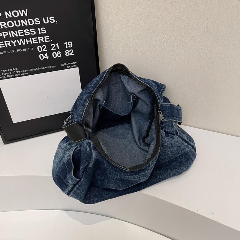 Men's Denim Bag Women's Large Capacity Lightweight Messenger Bag Student School Bag Crossbody Bag