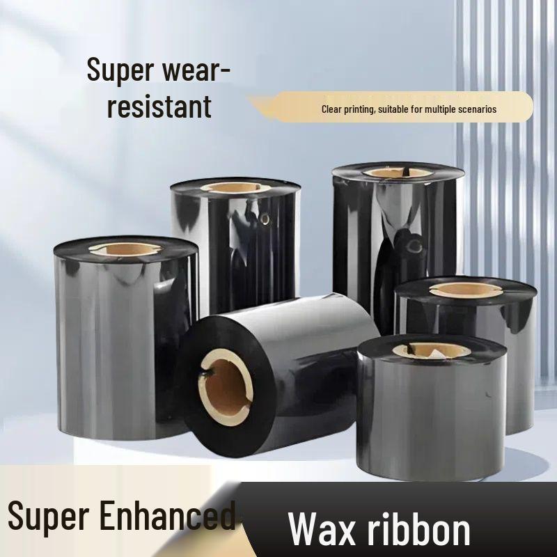 Verbessertes Wachs-basiertes Thermotransferband 110mm×300m für Kupferdrucketikettendruck, 110mm×70m Doppelachskarbon